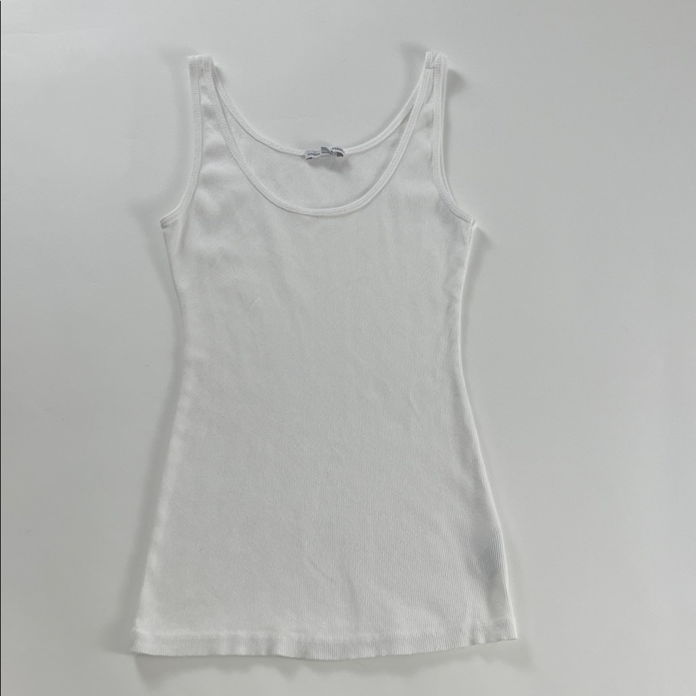 James Perse Standard White Ribbed Tank Top. Size 1.